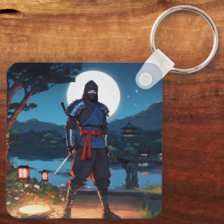 Midnight Shinobi: Moonlight Ninja Silhouette Premi Key Ring