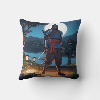 Midnight Shinobi Warrior: Stealth Ninja Moonlight  Cushion