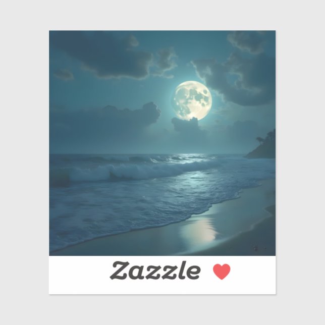 Midnight Shore – Moonlit Seascape Square Vinyl  (Sheet)