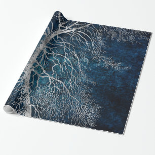 Midnight Silver tree - Black Poplar Wrapping Paper