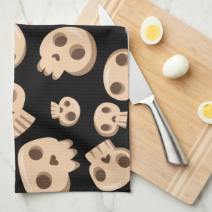 Midnight Skulls Tea Towel