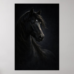 Midnight Sky   Horse Art   Poster