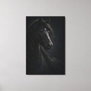 Midnight Sky Horse Art Stretched Canvas Print