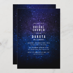 Midnight Sky & Shining Stars Galaxy Bridal Shower Invitation