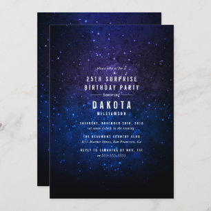 Midnight Sky & Shining Stars Galaxy Surprise Party Invitation