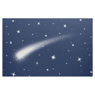 Midnight Sky With Shooting Star Fabric by the Yard