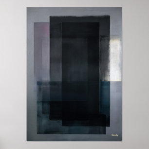 Midnight Slate Colour Field Abstract Modern Wall Poster