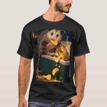 Midnight Snack Inspection Opossum Black T-Shirt