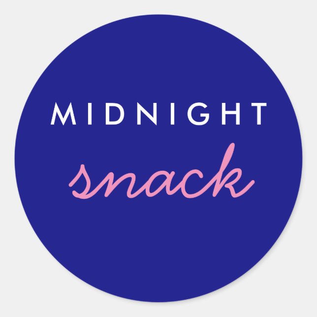 Midnight Snack Sticker Navy Pink (Front)