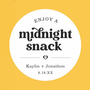 Midnight Snack Wedding Favour Labels
