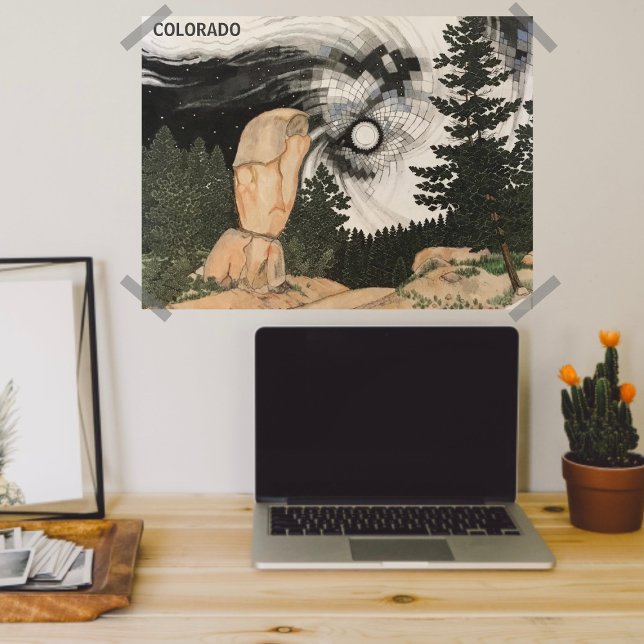 Midnight Snow Storm Colorado Mountains Poster (Creator Uploaded)