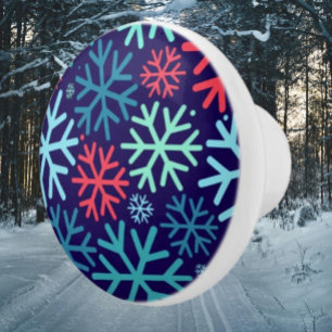 Midnight Snowfall Ceramic Knob