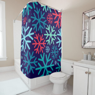 Midnight Snowfall Shower Curtain