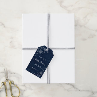 Midnight Snowflakes Winter Baby Shower Thank You Gift Tags