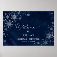 Midnight Snowflakes Winter Bridal Shower Welcome 