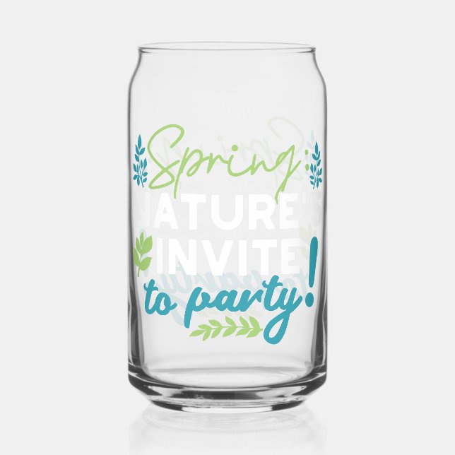 Midnight Spring Revelry 'Nature's Invite to Party' Can Glass (Front)