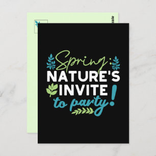Midnight Spring Revelry 'Nature's Invite to Party' Postcard
