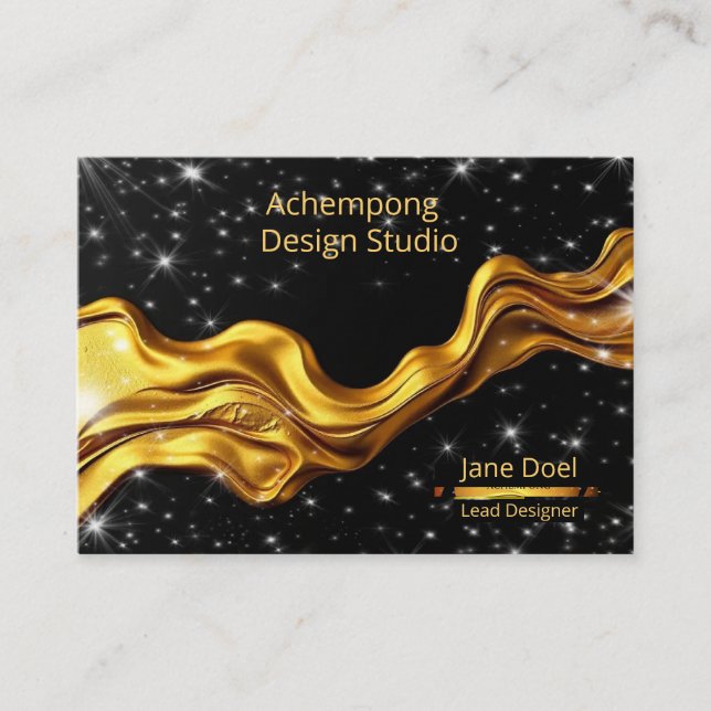 Midnight Star Gold – Celestial Branding Business Card (Front)