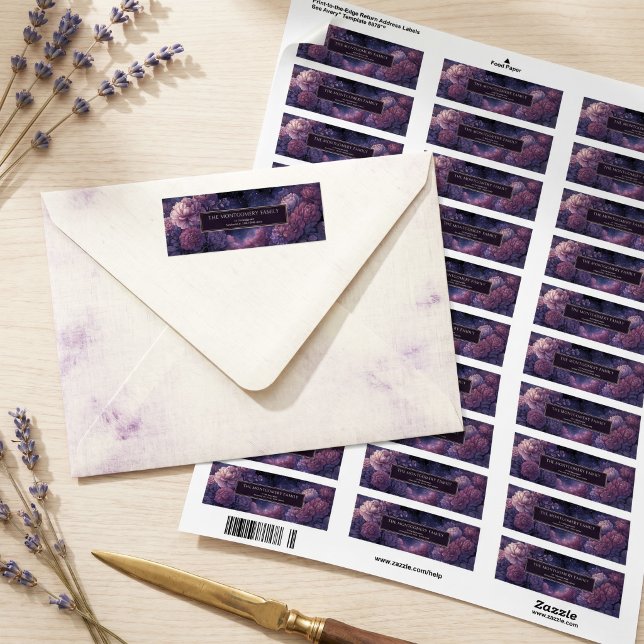 Midnight Stardust Celestial Mum Frame Return Address Label (Creator Uploaded)
