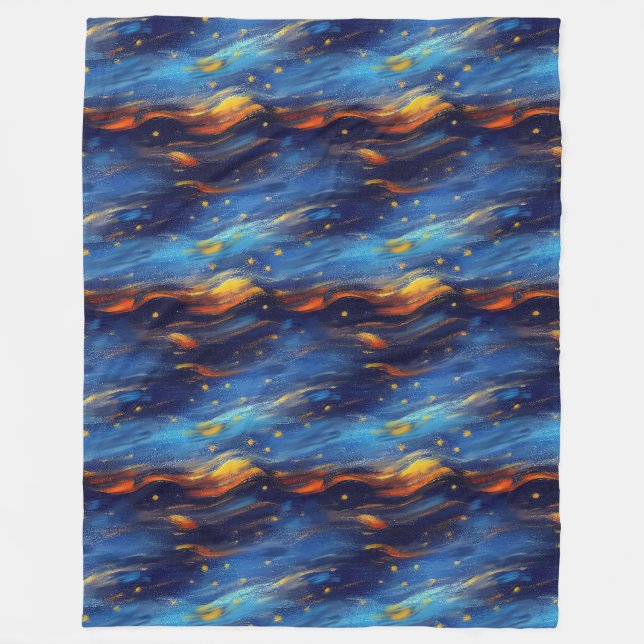 Midnight Starry Skies Fleece Blanket (Front)