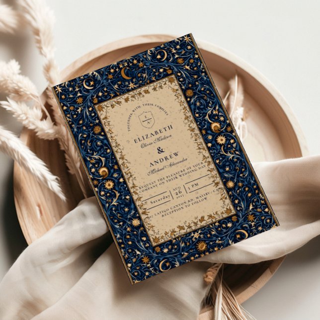 Midnight Stars Celestial Wedding Invitation (Creator Uploaded)