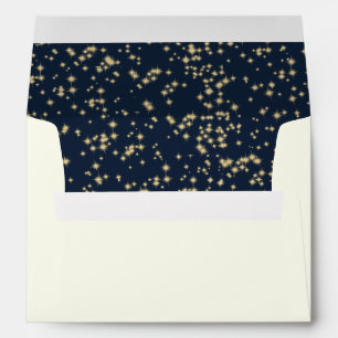 Midnight Stars Twinkle Sky Navy Blue Envelope