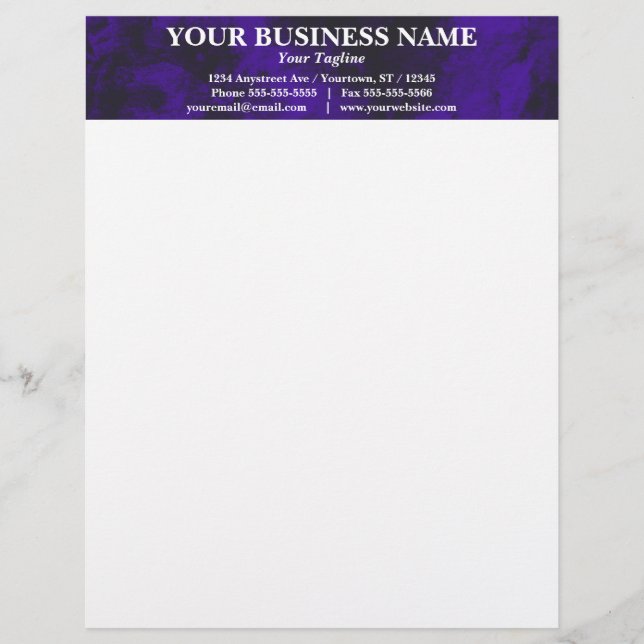 Midnight Streaks Banner Custom Letterhead (Front)