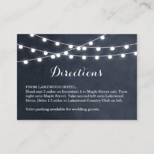 Midnight String Lights Wedding Directions Insert