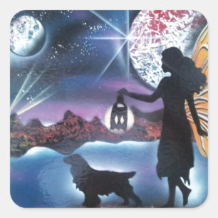 Midnight Stroll Square Sticker