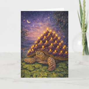 Midnight Sulcata Tortoise Fig birthday cake Card