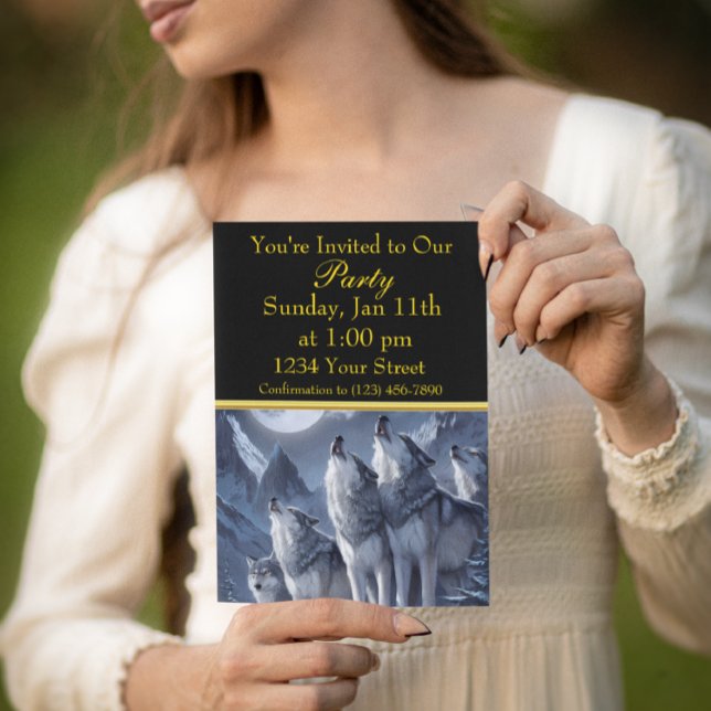 Midnight Summit Wolves Trio Invitation (Creator Uploaded)