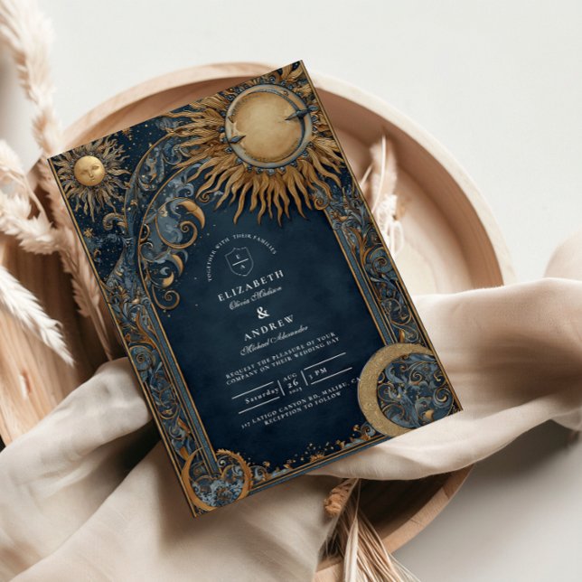 Midnight Sun Celestial Wedding Invitation (Creator Uploaded)