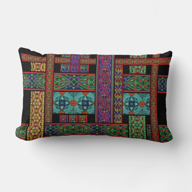 Midnight Sun Stained Glass Lumbar Pillow (Front)