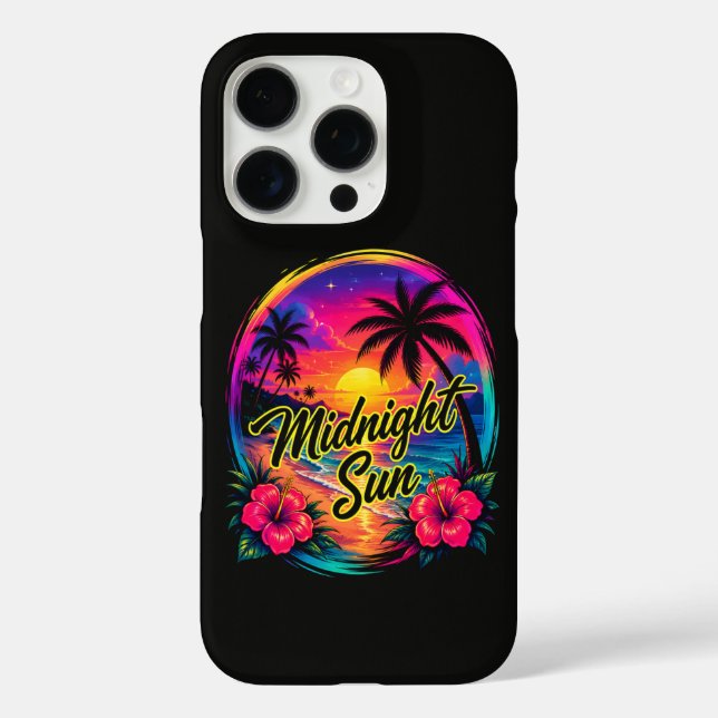 Midnight Sun Tropical Beach Sunset Case-Mate iPhone Case (Back)