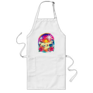Midnight Sun Tropical Beach Sunset Long Apron