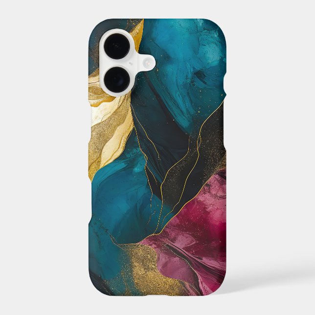 Midnight Teal & Gold Marble Fusion (Back)