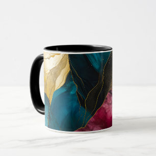 Midnight Teal & Gold Marble Fusion Mug