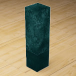 Midnight Teal Romance | Dark Satiny Grunge Damask Wine Box<br><div class="desc">Rich sophisticated 90s style grunge is all grown up with this edgy distressed satin rose damask, luxurious velvet, and faux glitter trim in a dramatic dark moody jewel tone and dusky hue palette. This vintage 1990s unisex mixed medium abstract texture adds the perfect pop of colour and personal style. For...</div>