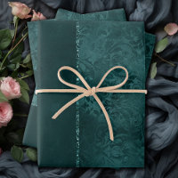 Midnight Teal Romance | Dark Satiny Grunge Damask