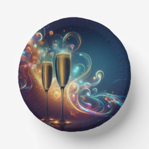 Midnight Toast Paper Bowls Plate