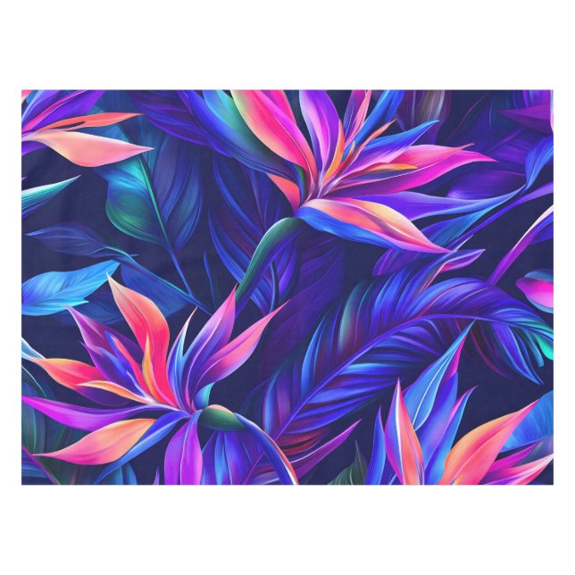 Midnight Tropical Rainforest Tablecloth (Front (Horizontal))