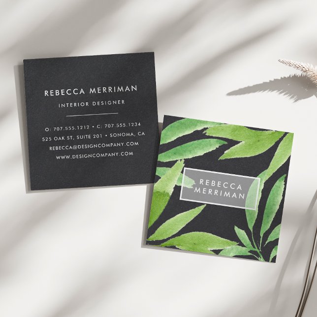 Midnight Tropics Square Business Card (Creator Uploaded)