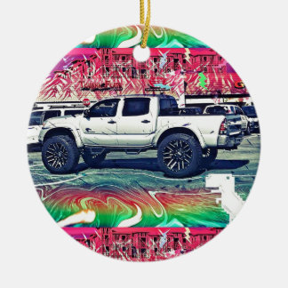 midnight truck party ceramic ornament