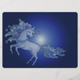 Midnight Unicorn Blank Card Invitation