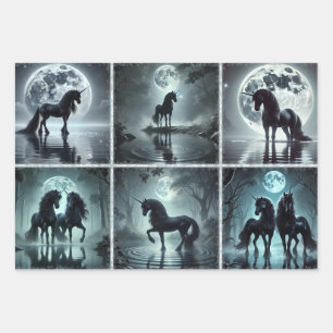 Midnight Unicorns Wrapping Paper