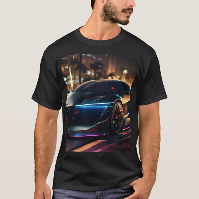 Midnight Velocity: A Hyper-Realistic Concept Car o T-Shirt (Front)