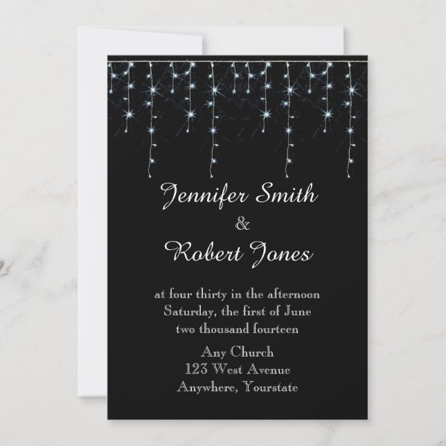 Midnight Vineyard Wedding Invitation (Front)