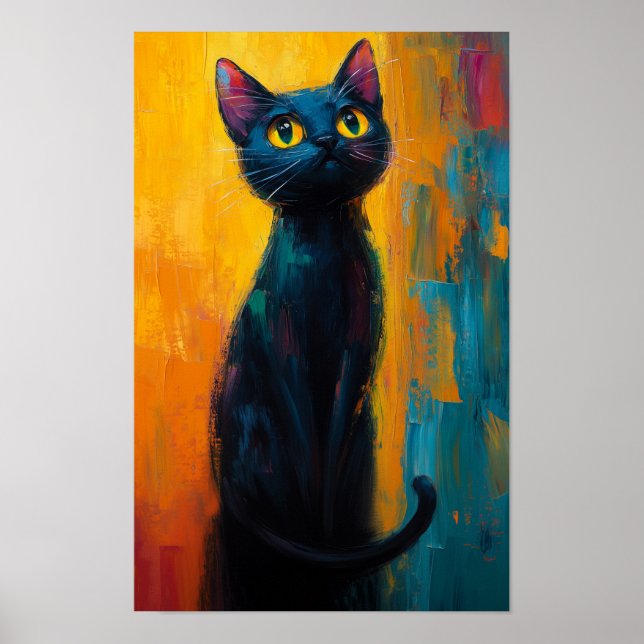 Midnight Watcher in Abstract Colors - Dark Whisper Poster (Front)