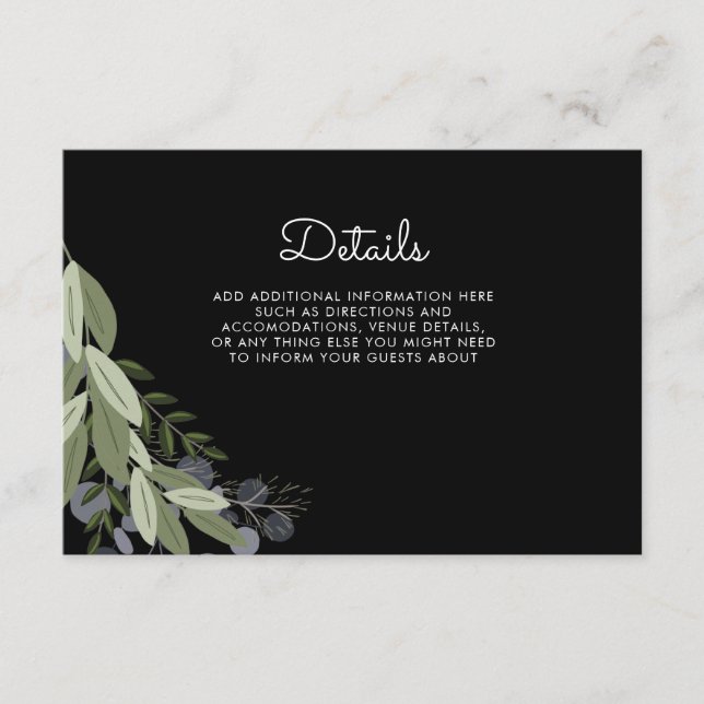 Midnight Wedding Sprigs details card (Front)