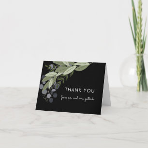 Midnight Wedding Sprigs Thank You Note Card